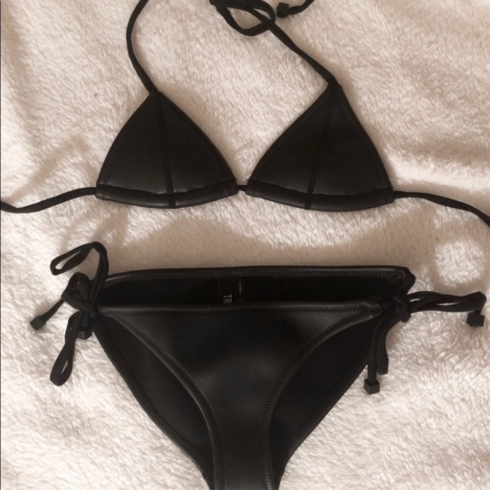 Leather triangl bikini